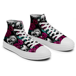 Resalta tu estilo con las zapatillas de lona de caña media Skeleton para hombre y mujer