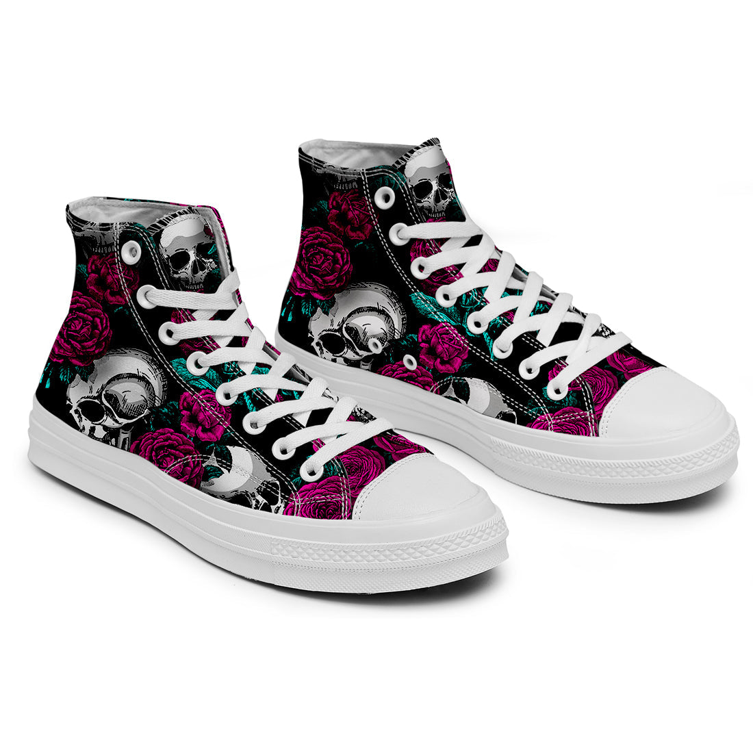 Resalta tu estilo con las zapatillas de lona de caña media Skeleton para hombre y mujer