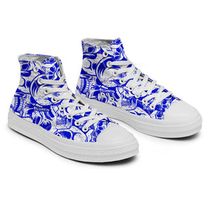Resalta tu estilo con las zapatillas de lona de caña media Skeleton para hombre y mujer