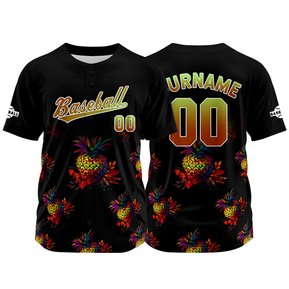 Camiseta de béisbol naranja personalizada con nombre número y logotipo personalizados