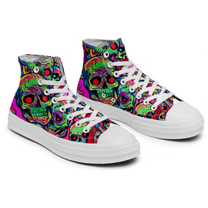 Resalta tu estilo con las zapatillas de lona de caña media Skeleton para hombre y mujer