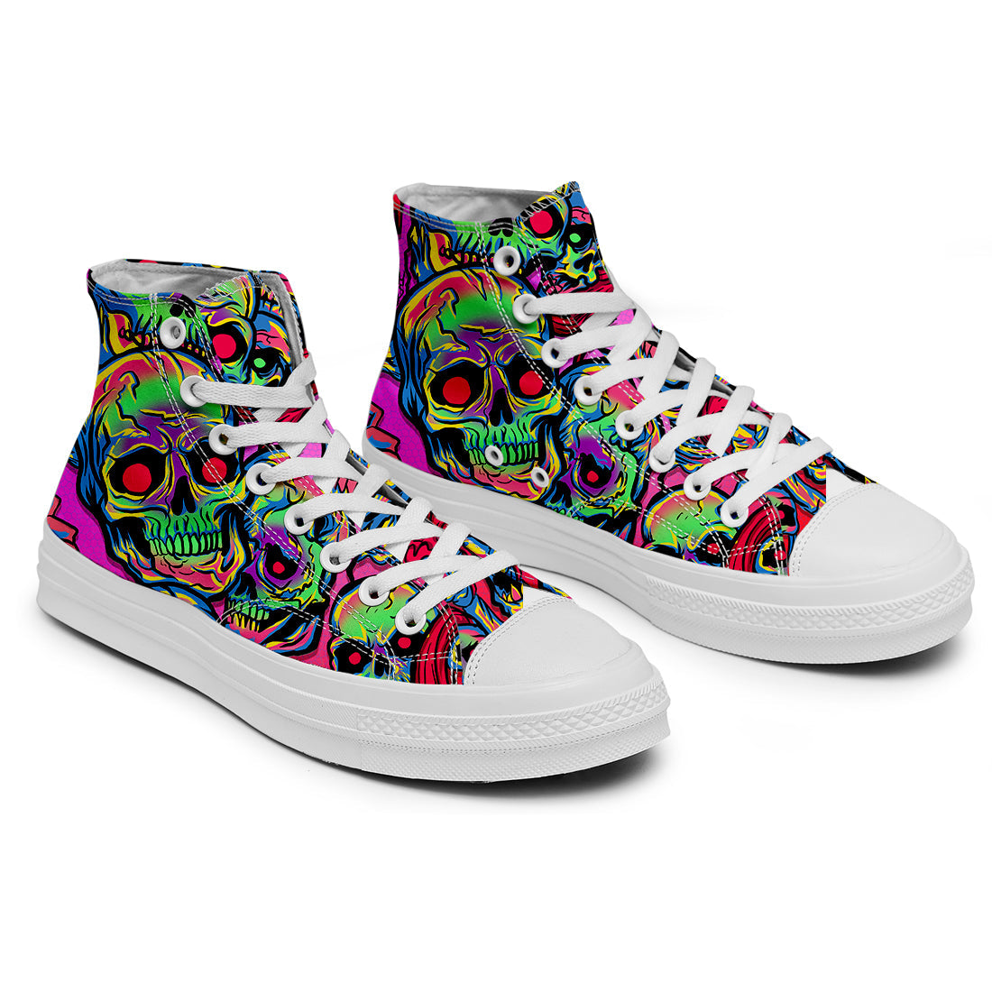 Resalta tu estilo con las zapatillas de lona de caña media Skeleton para hombre y mujer