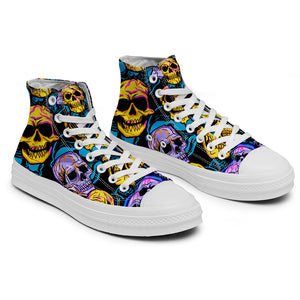 Resalta tu estilo con las zapatillas de lona de caña media Skeleton para hombre y mujer