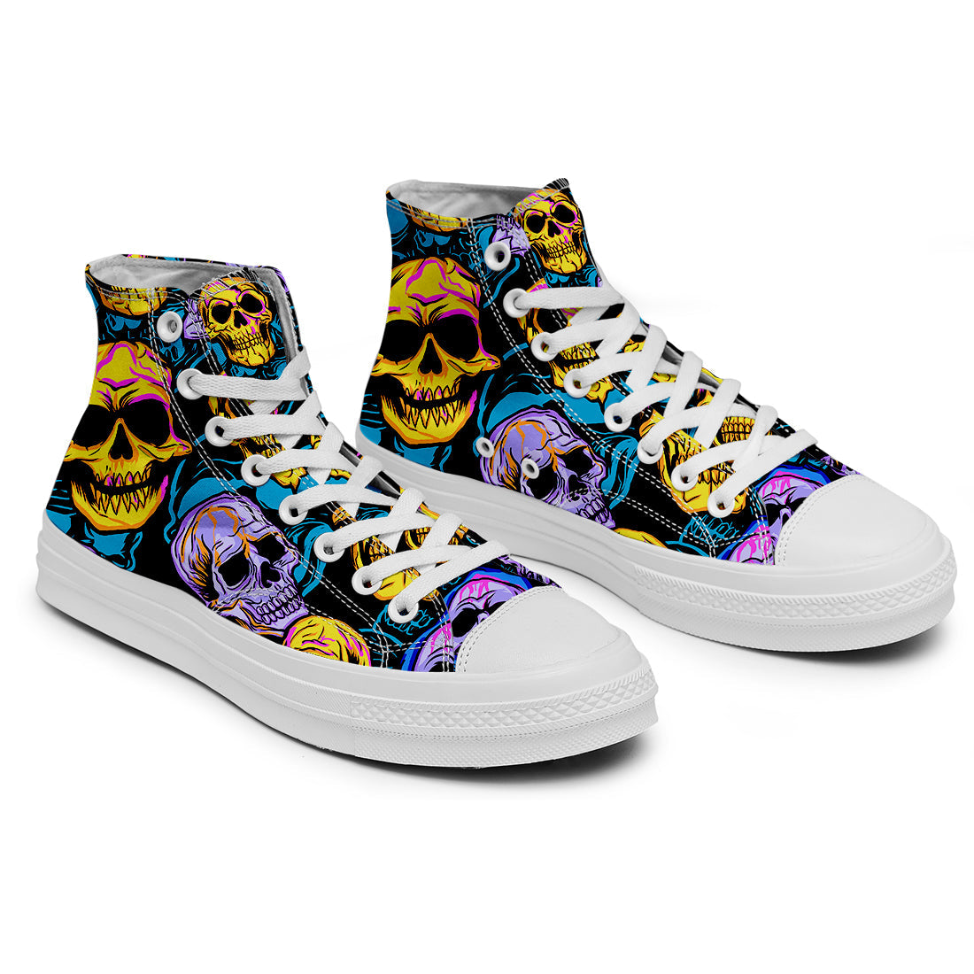 Resalta tu estilo con las zapatillas de lona de caña media Skeleton para hombre y mujer