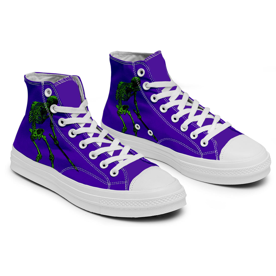 Resalta tu estilo con las zapatillas de lona de caña media Skeleton para hombre y mujer