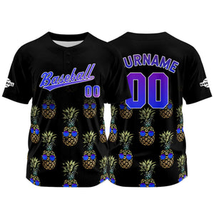 Camiseta de béisbol negra personalizada con nombre número y logotipo personalizados