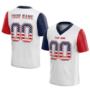 team custom authentic football jersey white-red-navy mesh size 7x