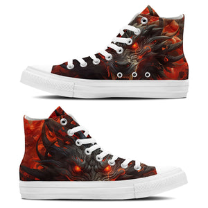 Eleva tu estilo con estas zapatillas de lona de media caña inspiradas en dragones: una declaración de moda unisex