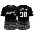 Camiseta de béisbol con dise?o personalizado estampado completo en rosa y gris