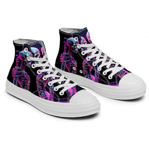 Resalta tu estilo con las zapatillas de lona de caña media Skeleton para hombre y mujer