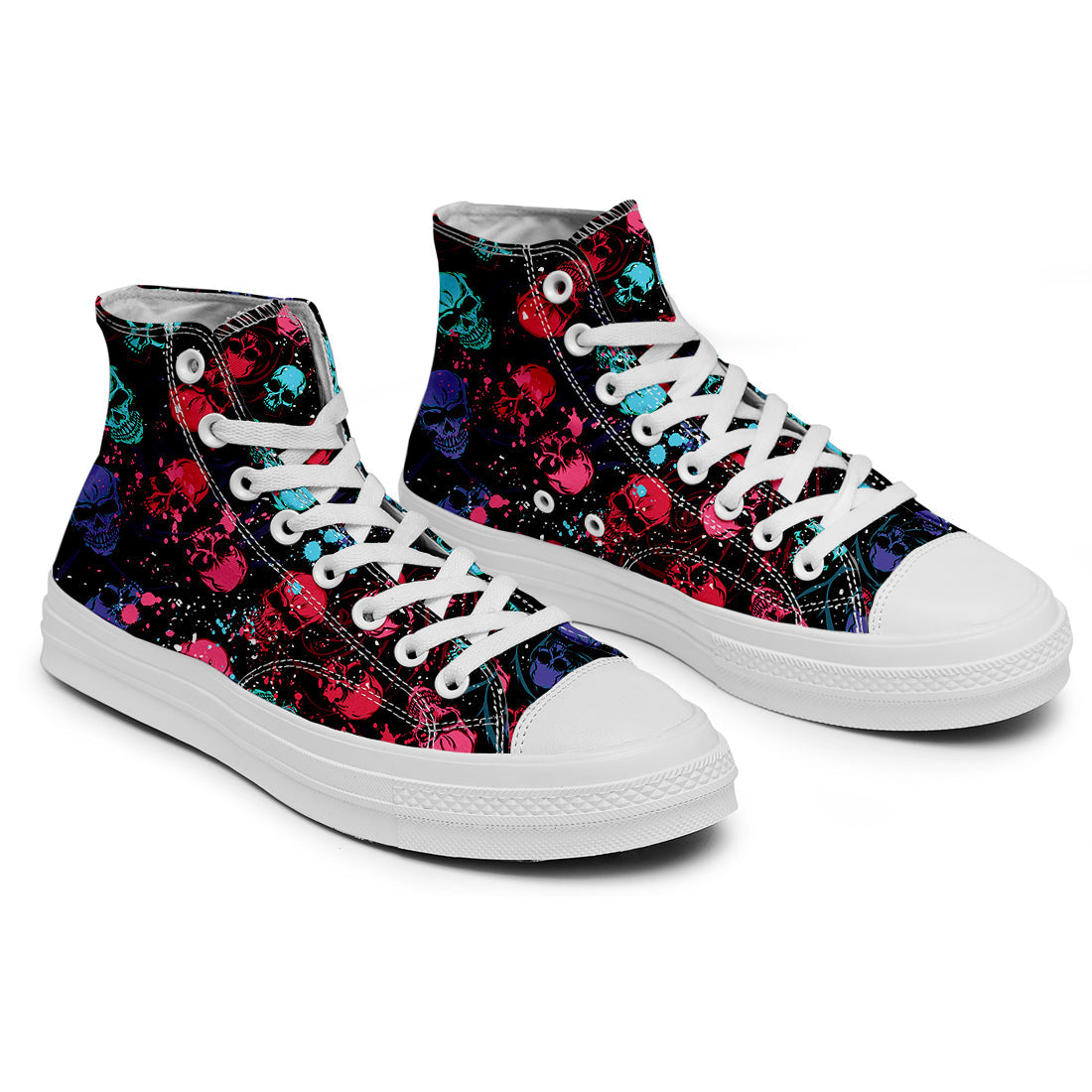 Resalta tu estilo con las zapatillas de lona de caña media Skeleton para hombre y mujer