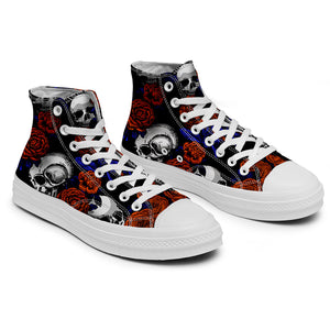 Resalta tu estilo con las zapatillas de lona de caña media Skeleton para hombre y mujer