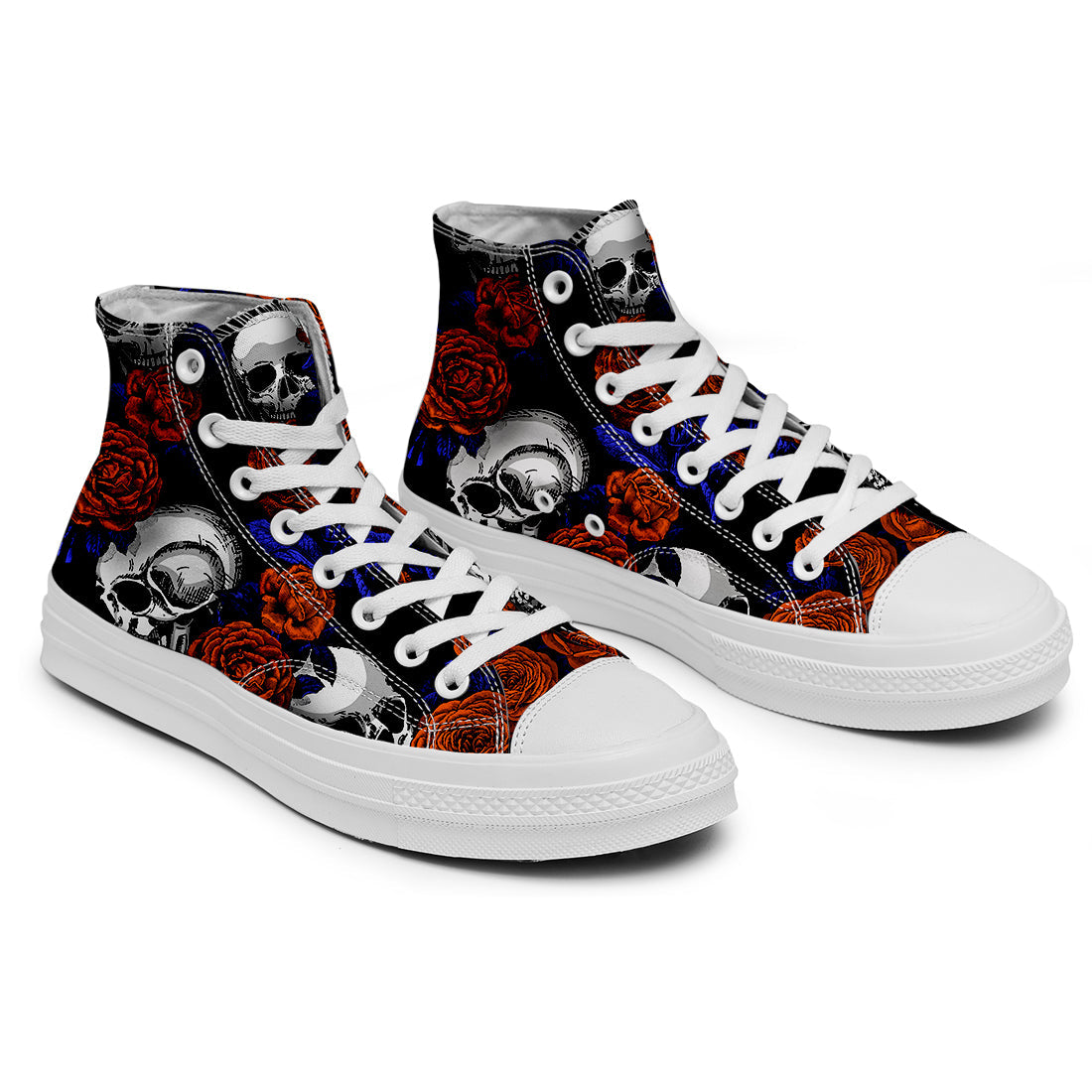Resalta tu estilo con las zapatillas de lona de caña media Skeleton para hombre y mujer