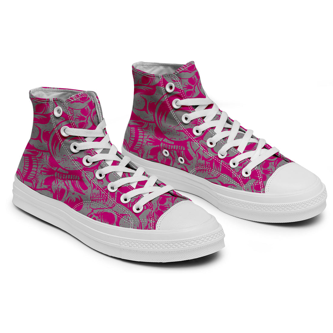 Resalta tu estilo con las zapatillas de lona de caña media Skeleton para hombre y mujer