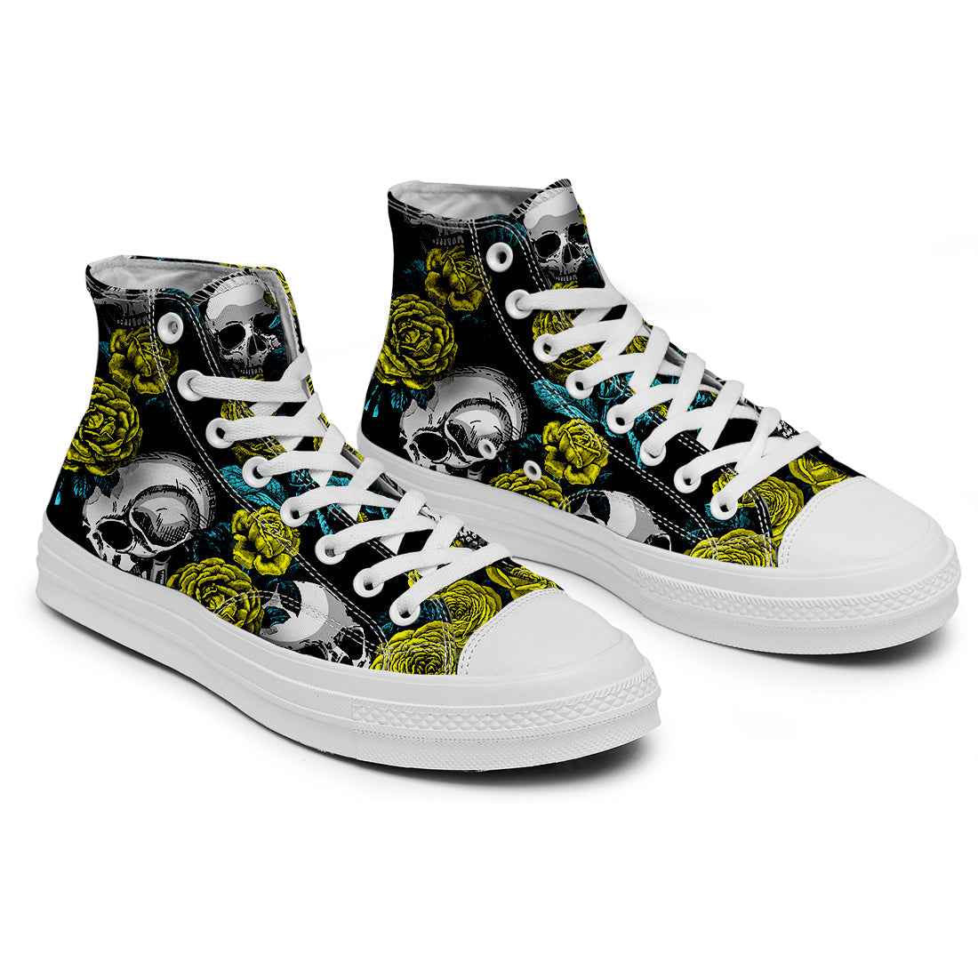 Resalta tu estilo con las zapatillas de lona de caña media Skeleton para hombre y mujer