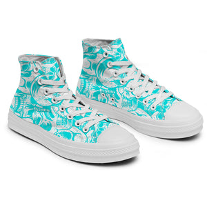 Resalta tu estilo con las zapatillas de lona de caña media Skeleton para hombre y mujer