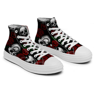 Resalta tu estilo con las zapatillas de lona de caña media Skeleton para hombre y mujer