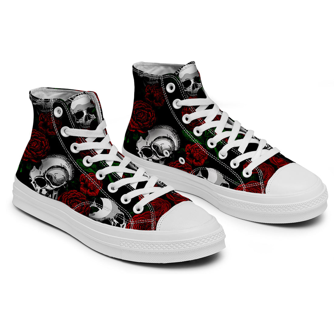 Resalta tu estilo con las zapatillas de lona de caña media Skeleton para hombre y mujer