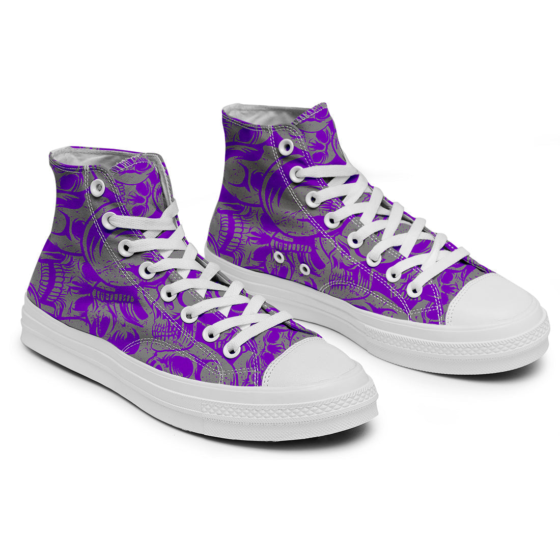 Resalta tu estilo con las zapatillas de lona de caña media Skeleton para hombre y mujer