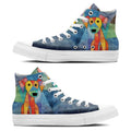 Fantasía felina: da rienda suelta a tu lado creativo con estas zapatillas de lona de caña alta Moda unisex adornada con la cautivadora gracia de los estampados artísticos de gatos