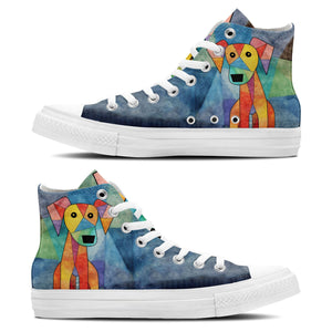 Fantasía felina: da rienda suelta a tu lado creativo con estas zapatillas de lona de caña alta Moda unisex adornada con la cautivadora gracia de los estampados artísticos de gatos