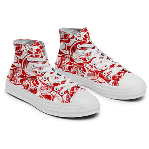 Resalta tu estilo con las zapatillas de lona de caña media Skeleton para hombre y mujer