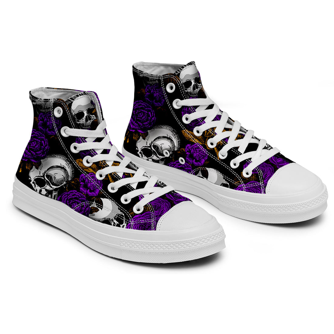 Resalta tu estilo con las zapatillas de lona de caña media Skeleton para hombre y mujer