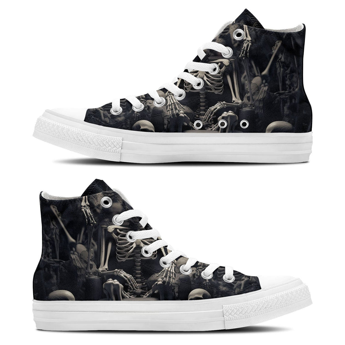 Estilo moderno con calaveras: súmate a la tendencia con zapatillas de lona de caña media y adopta un estilo único
