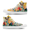 Elegancia de conejito: da rienda suelta a tu creatividad con estas zapatillas de lona de caña alta Moda unisex adornada con el cautivador y divertido estampado artístico de conejos