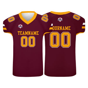 Camiseta de fútbol personalizada con nombre y número del equipo impresos en rojo