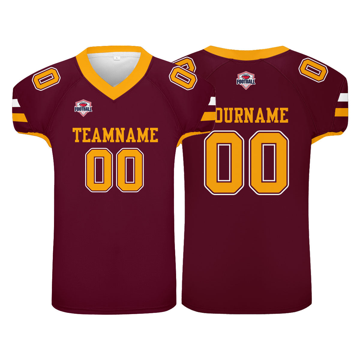 Camiseta de fútbol personalizada con nombre y número del equipo impresos en rojo