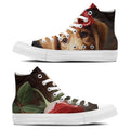 Whiskers Wonderland: Adéntrate en la ternura unisex con nuestras adorables zapatillas de lona de corte medio-con divertidos diseños de gatitos para hombres y mujeres