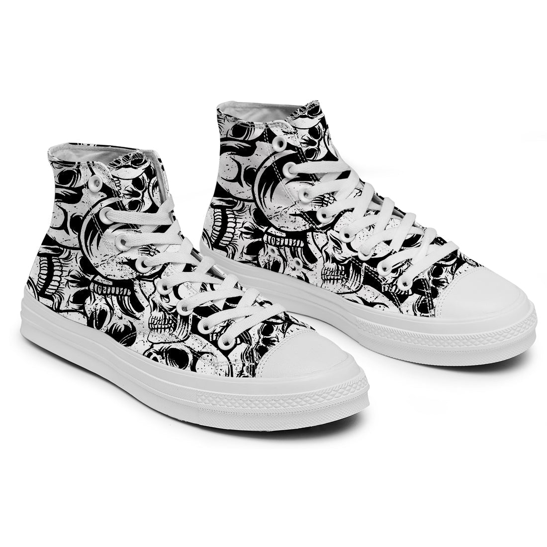 Resalta tu estilo con las zapatillas de lona de caña media Skeleton para hombre y mujer