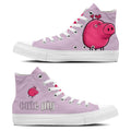 Adorable Oink: Déjese seducir por la ternura con nuestras zapatillas de lona de media caña con divertidos dibujos de cerditos: moda divertida para hombres y mujeres