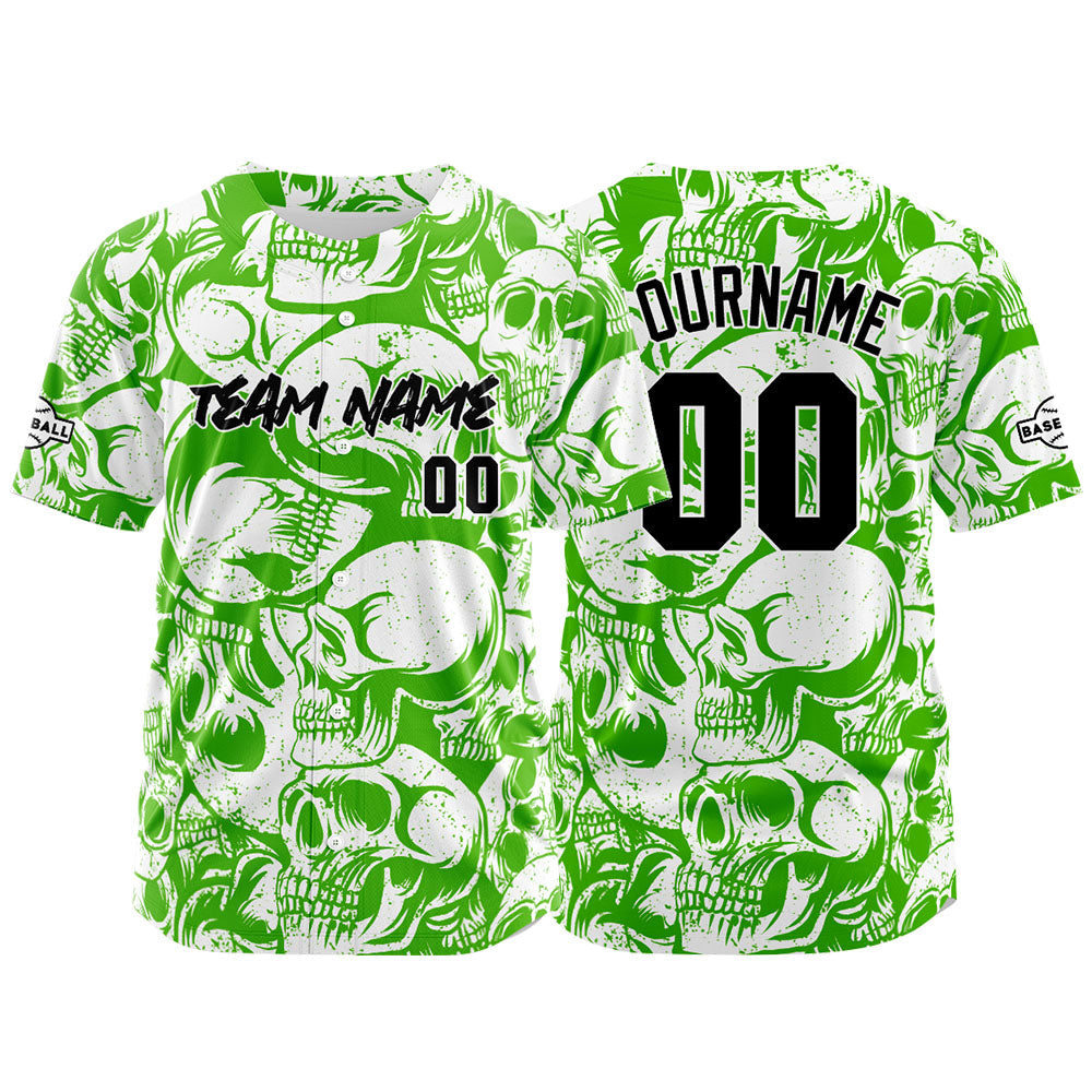 Camiseta de béisbol personalizada para hombres mujeres ni?os y jóvenes con bordados e impresión en verde y blanco
