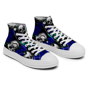 Resalta tu estilo con las zapatillas de lona de caña media Skeleton para hombre y mujer