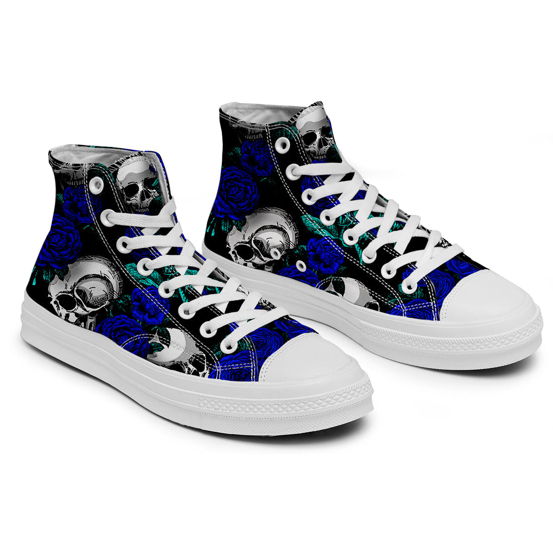 Resalta tu estilo con las zapatillas de lona de caña media Skeleton para hombre y mujer