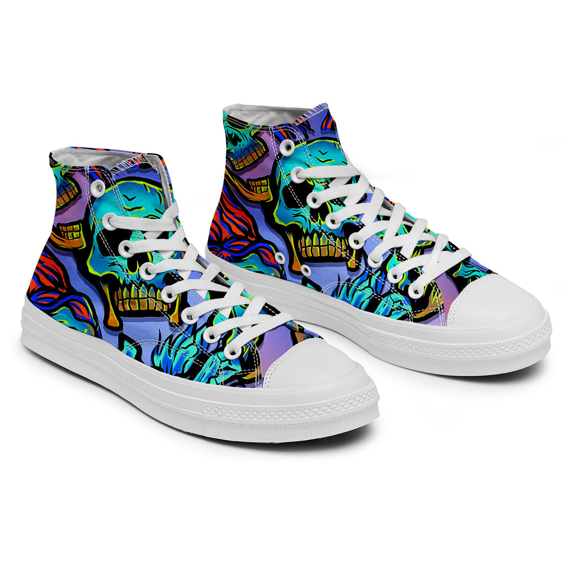 Resalta tu estilo con las zapatillas de lona de caña media Skeleton para hombre y mujer