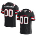 customized authentic football jersey black white-red mesh