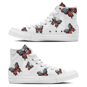 Graceful Soar: Zapatillas de lona de media caña adornadas con la elegancia de una mariposa para hombre y mujer: un paso caprichoso hacia el estilo y la comodidad