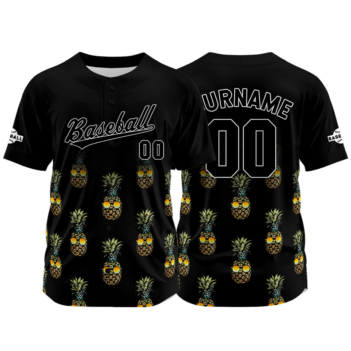 Camiseta de béisbol negra personalizada con nombre número y logotipo personalizados