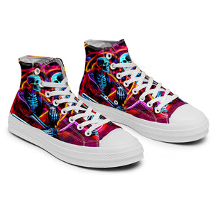 Resalta tu estilo con las zapatillas de lona de caña media Skeleton para hombre y mujer