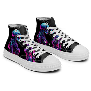 Resalta tu estilo con las zapatillas de lona de caña media Skeleton para hombre y mujer
