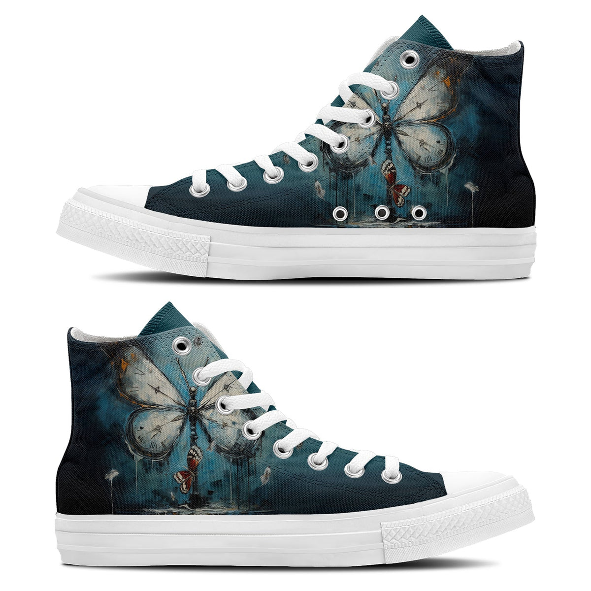 Realza tu estilo con las zapatillas de lona de media caña Butterfly para hombre y mujer