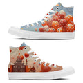Polka Dot Soiree: Zapatillas unisex de lona de media caña: baila por los cielos con estampados de globos caprichosos para hombres y mujeres