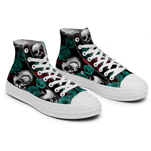 Resalta tu estilo con las zapatillas de lona de caña media Skeleton para hombre y mujer