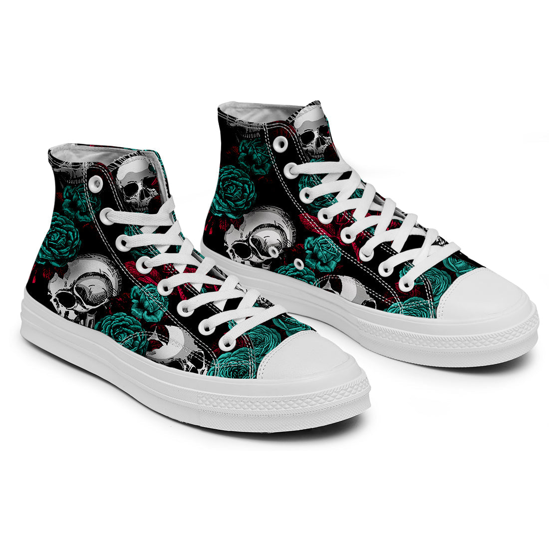 Resalta tu estilo con las zapatillas de lona de caña media Skeleton para hombre y mujer