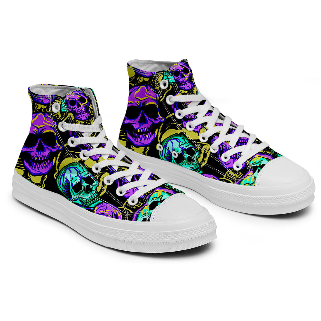 Resalta tu estilo con las zapatillas de lona de caña media Skeleton para hombre y mujer