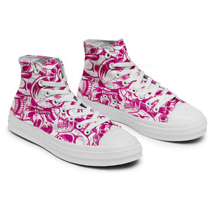 Resalta tu estilo con las zapatillas de lona de caña media Skeleton para hombre y mujer