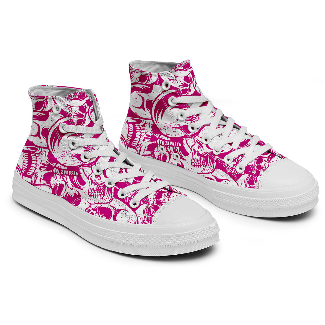 Resalta tu estilo con las zapatillas de lona de caña media Skeleton para hombre y mujer